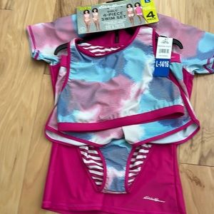 Eddie Bauer 4 piece swim set - NWT - girls size large